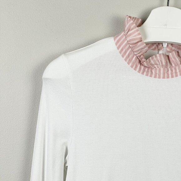 ME+EM Delicate Frill Layering Top White and Pink - Picture 4 of 9